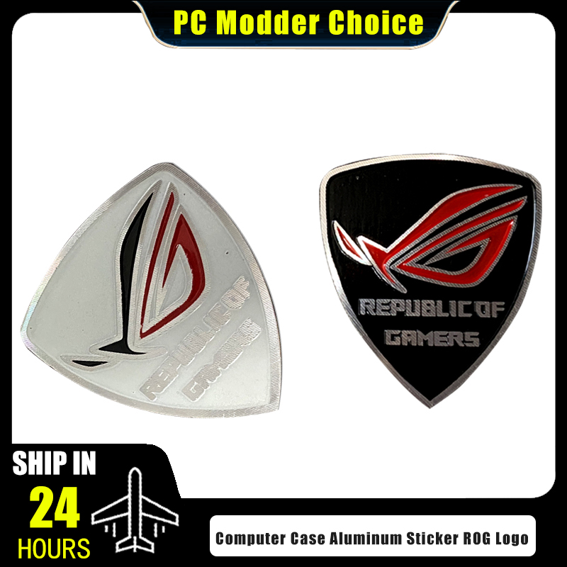 Pc Gaming White - Stiker komputer aluminium Logo ROG Gamer,