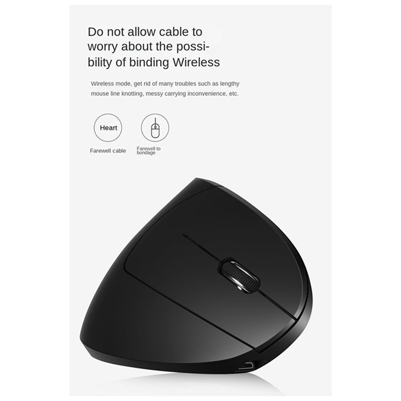 Pc Gaming White - doyou Mouse Vertikal Nirkabel 2.4G Mouse