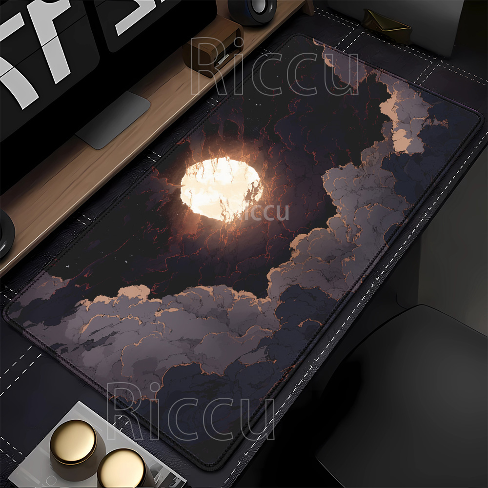 Pc Gaming Cloud Free - Moon Night Cloud Mousepad Karet Aksesori