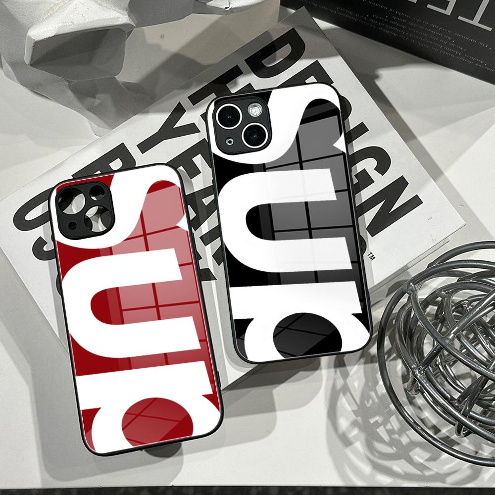 Pc Case Tempered Glass - Casing HP Pola Huruf Sederhana Berbahan