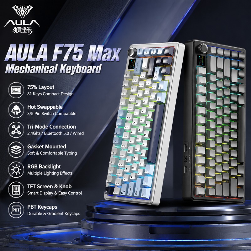 Pc Gaming Rgb - AULA F75 Max Mechanical Keyboard 75%