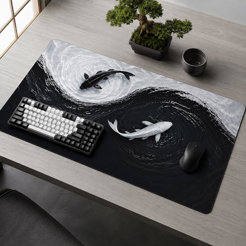 Pc Gaming White - Alas Mouse Koi Hitam Putih Gamer