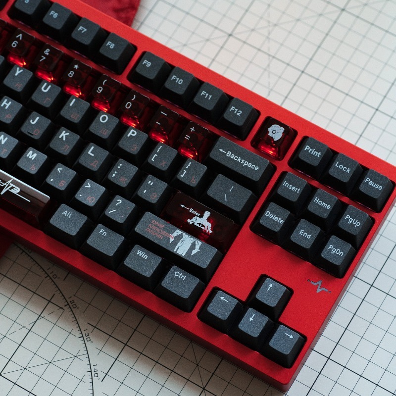 Pc Gaming Set - Set Keycaps Tema Hitam Soviet PBT
