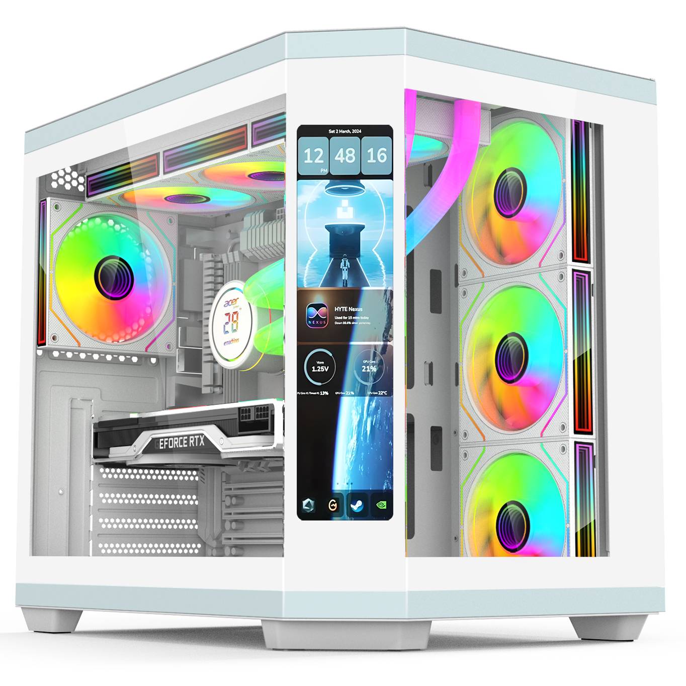 Pc Gaming White - Casing Komputer Gaming ATX Full Tower