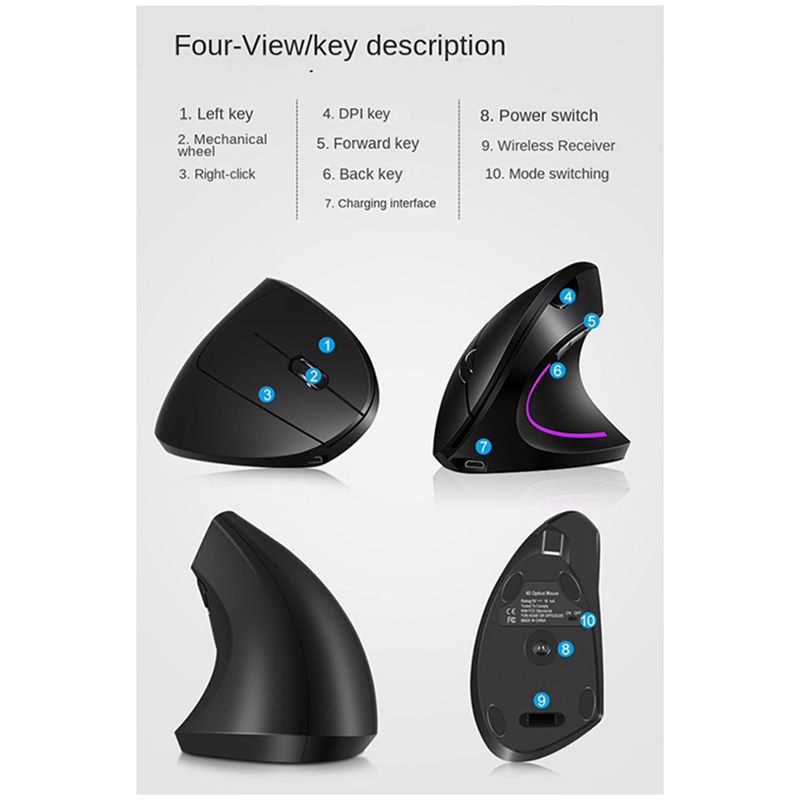 doyou Mouse Vertikal Nirkabel  - Pc Gaming White ulasan dan harga