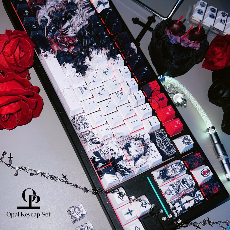 Keycap Tema Hitam Putih PBT Li - Pc Gaming White ulasan dan harga