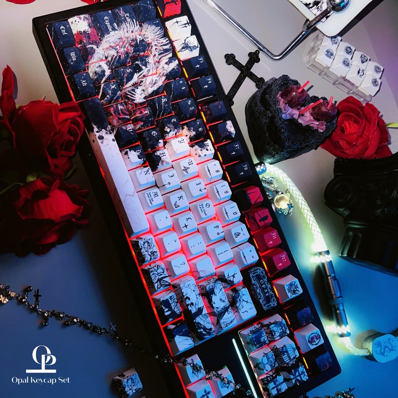 Keycap Tema Hitam Putih PBT Li - Pc Gaming White ulasan dan harga