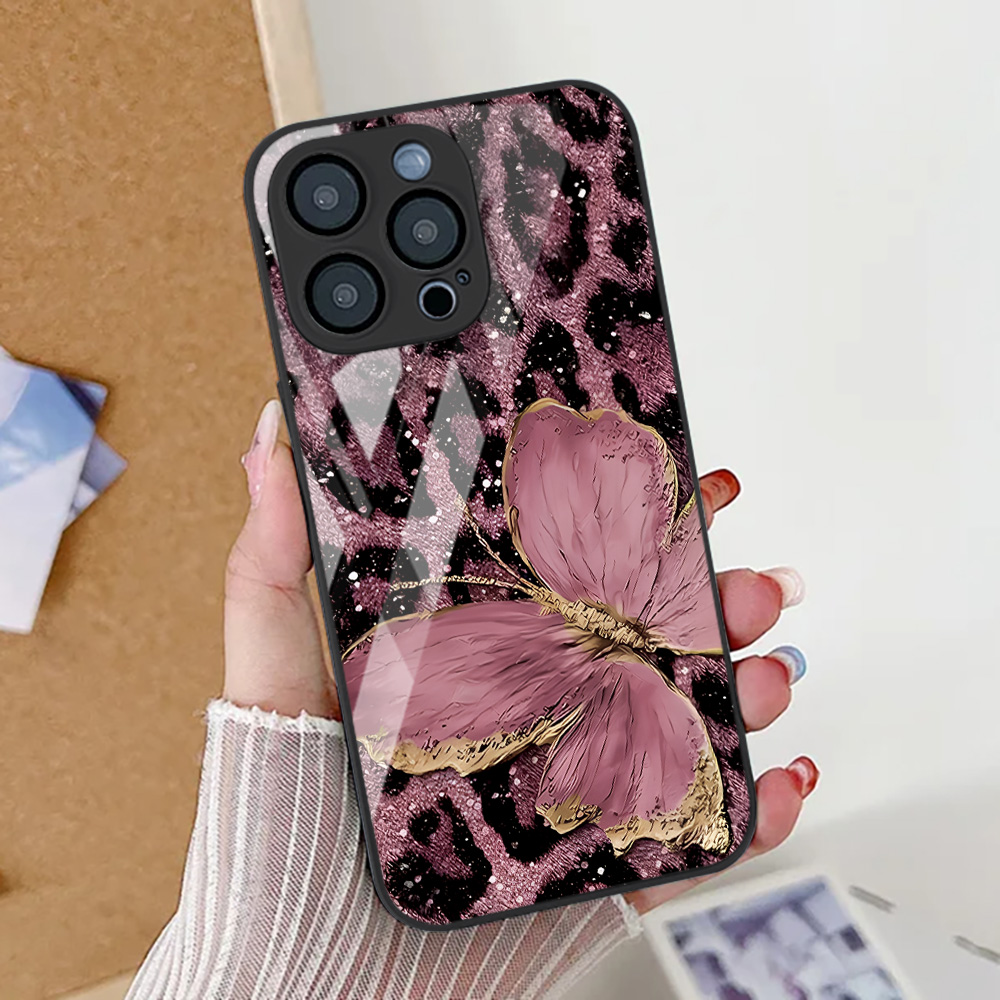 Casing Ponsel Motif Kupu-kupu  - Pc Case Tempered Glass ulasan dan harga