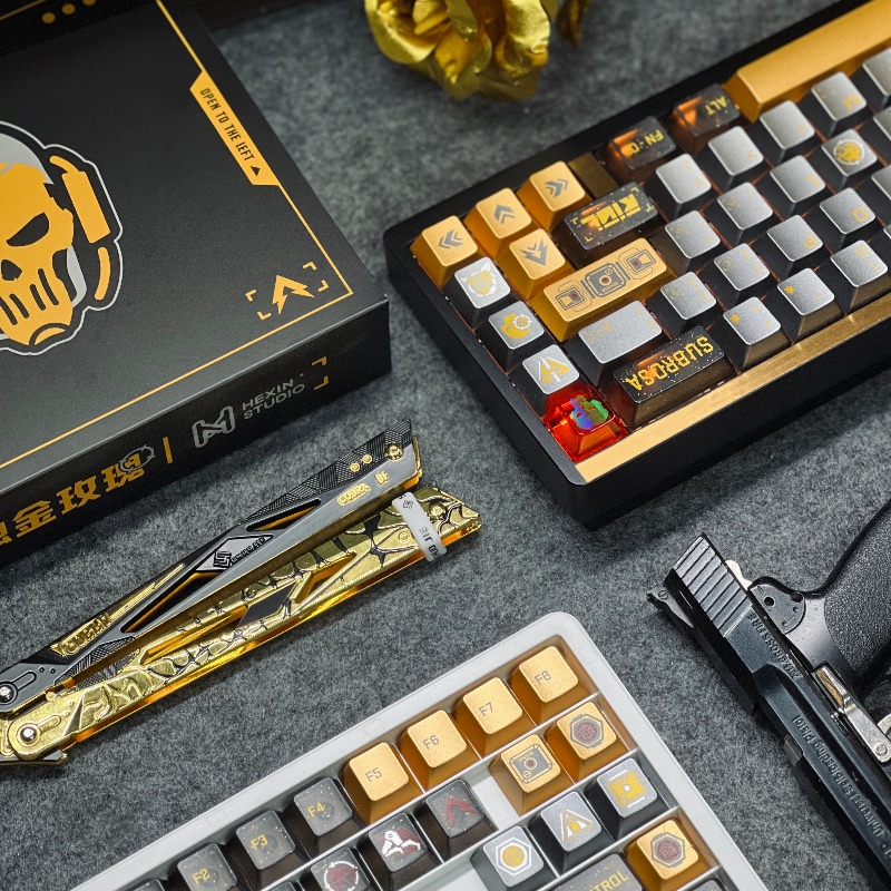 Set Keycap Tema Golden Rose Tu - Pc Gaming Set ulasan dan harga