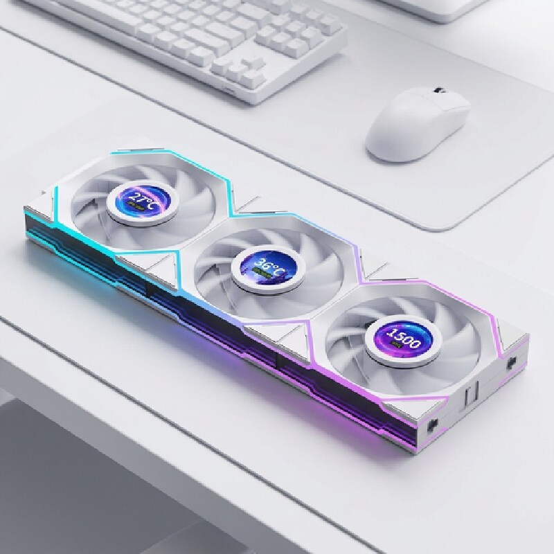 Kipas Casing 12Cm Layar Lcd Bi - Pc Gaming White ulasan dan harga