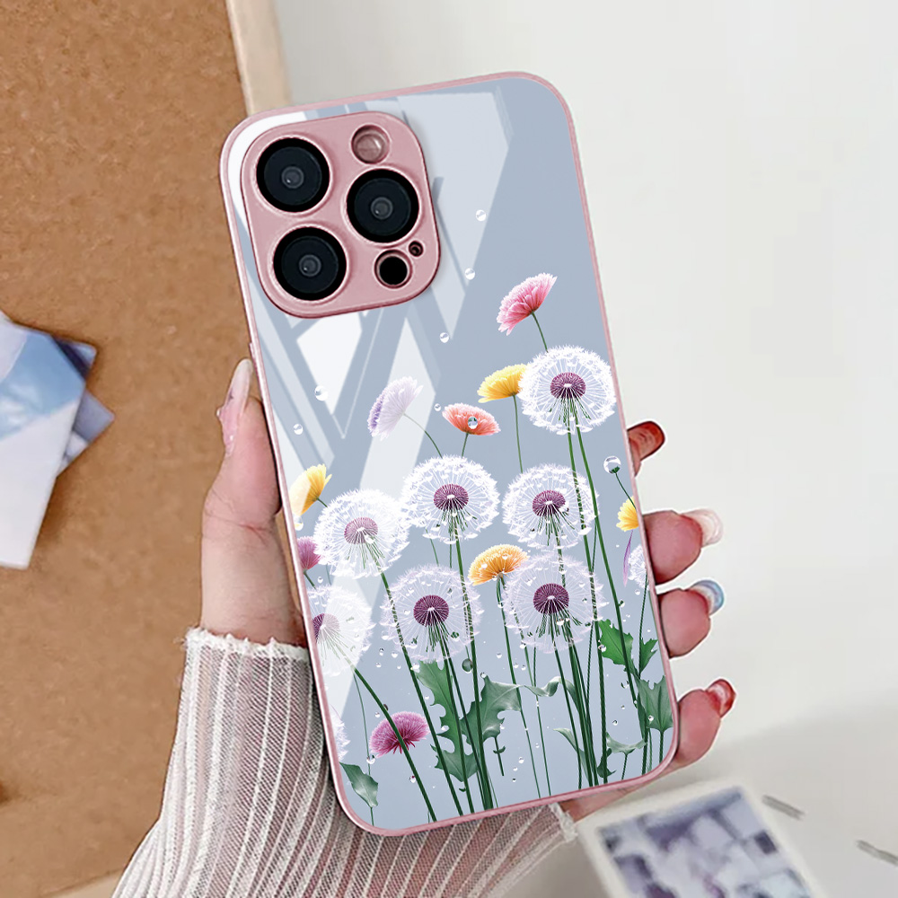 Casing Ponsel Bunga Teratai Un - Pc Case Tempered Glass ulasan dan harga